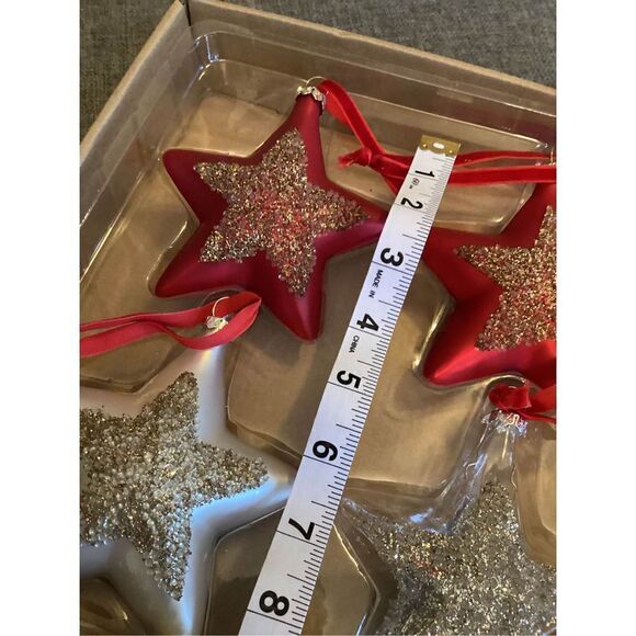 Box Of 4 Glass Allen & Roth Star Christmas Ornaments - Picture 6 of 6